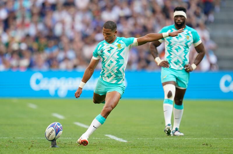 Manie Libbok landed just two of his five kicks for points in South Africa's win over Scotland. Photograph: Andrew Matthews/PA Wire