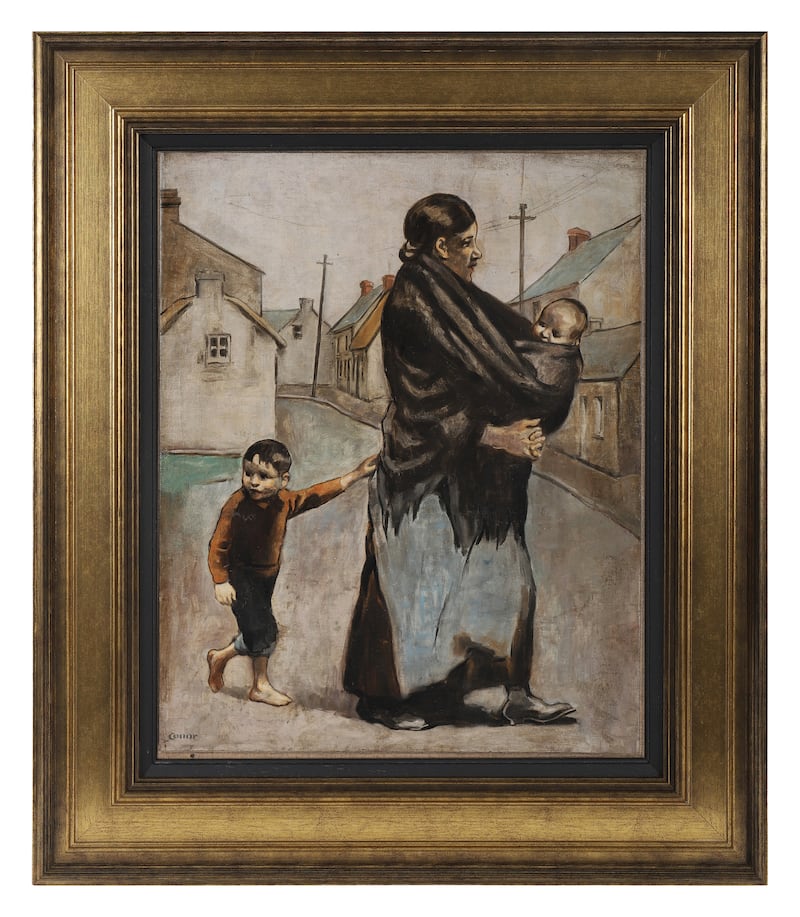 William Conor’s Shawlie with Children, Quay Street, Skerries (€8,000-€12,000)