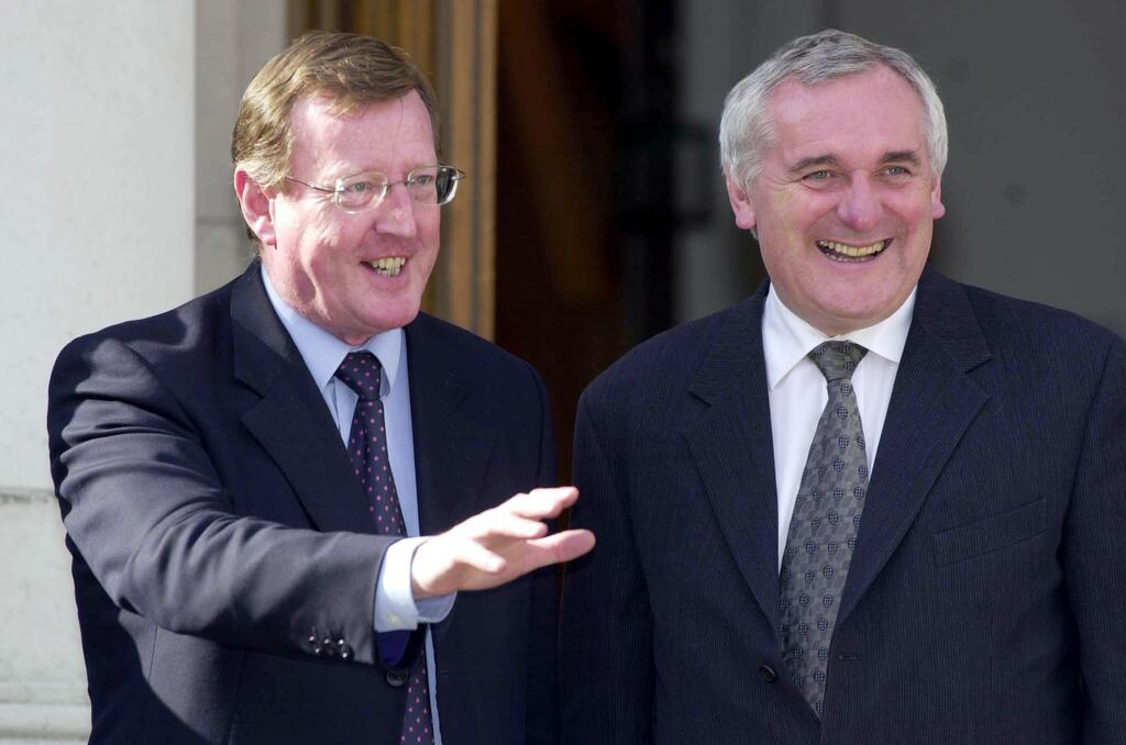UUP leader David Trimble with taoiseach Bertie Ahern in Dublin in 2003. Photograph: Hadyn West/PA