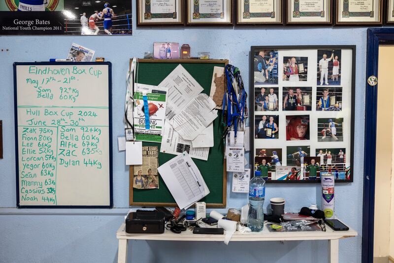 Inside St Mary's Boxing Club, Tallaght. Photograph: Tom Honan