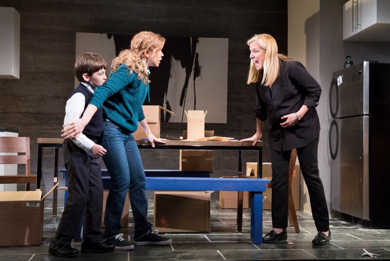 Henry Kelemen, Lisa Joyce and Mary McCann performing in the Atlantic Theater production of Nancy Harris's Our New Girl in 2014. Photograph: Sara Krulwich/New York Times