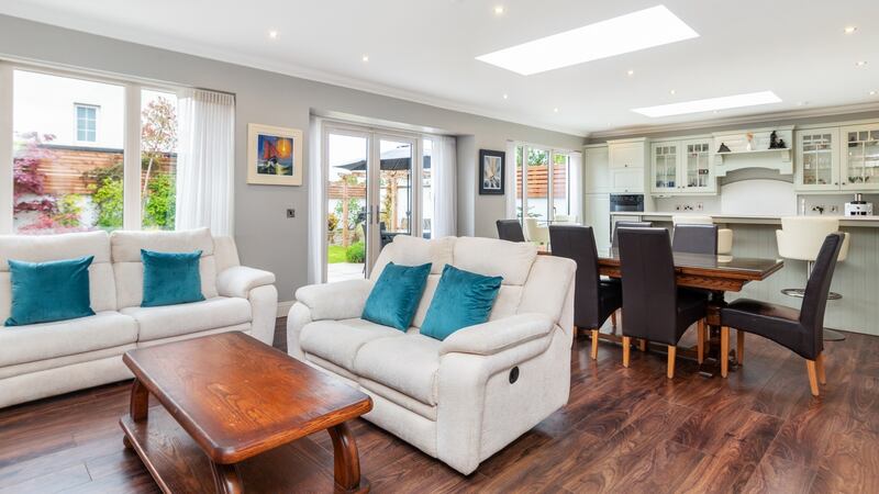 The open-plan living and dining area