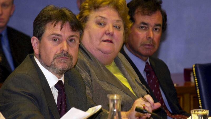 Monica Barnes with, from left,  Brendan Howlan and Alan Shatter. Photograph: Eric Luke