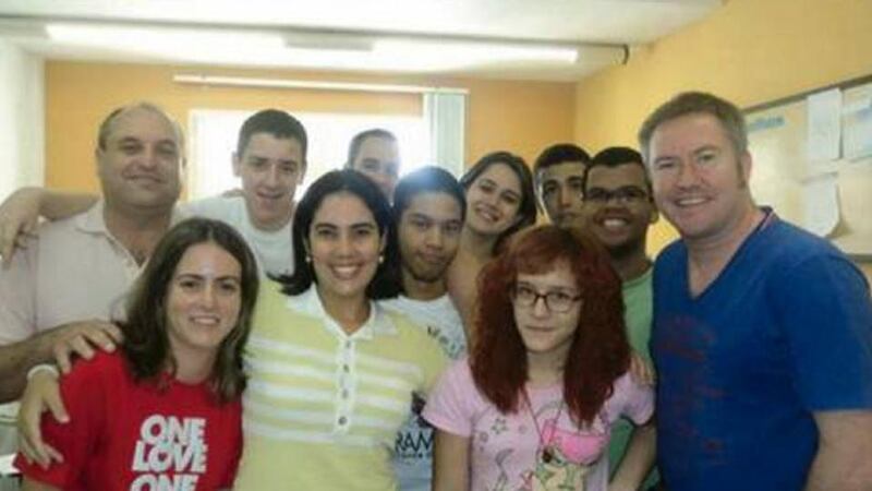 Michael Lynn at the school where he was teaching in Brazil. Lynn was extradited from Brazil in 2018. 
