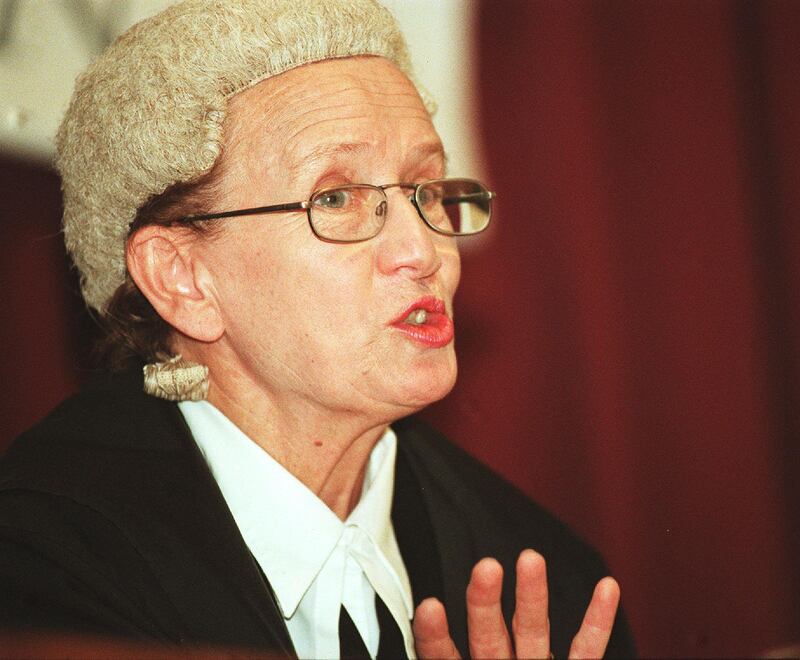 Catherine McGuinness during the finals of the A&L Goodbody Solicitors Mock Trial Competition in the Four Courts, 2000. Photograph: Frank Miller
