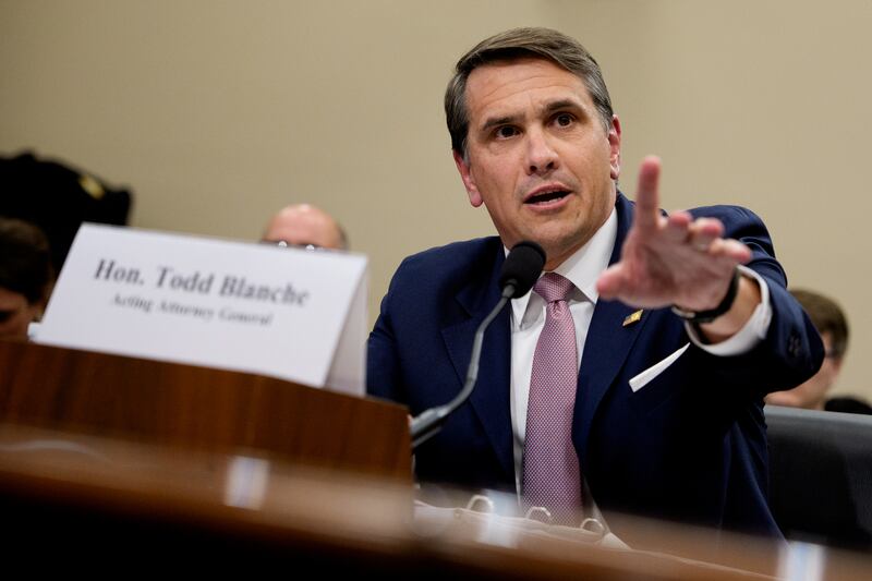  Todd Blanche has defended a provision that potentially shields Donald Trump, his family and his business from $100 million in tax liabilities. Photograph: Andrew Harnik/Getty Images