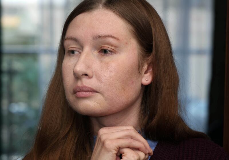 Daria Petrenko, wife of Dimitry Simbaev who was arrested in Russia. Photograph: Joe O'Shaughnessy