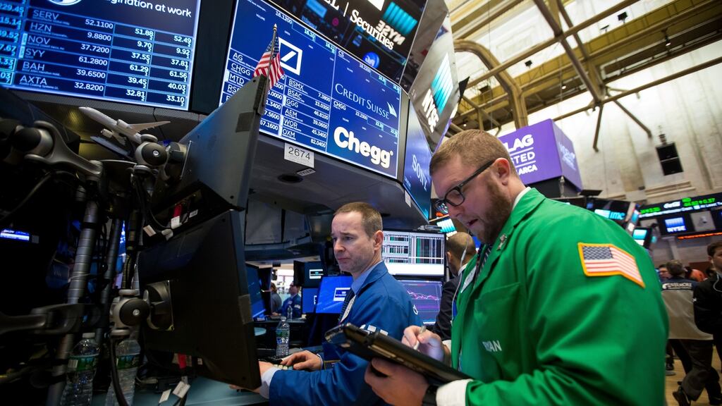 Traders at the New York Stock Exchange on March 12th. Stocks gave up early gains as uncertainty over the prospect of tariffs undid some of the market’s recent gains. Photograph: Michael Nagle/Bloomberg