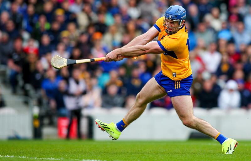 Clare’s Shane O’Donnell scores his side's second goal against Cork at  SuperValu Páirc Uí Chaoimh. Photograph: Ken Sutton/Inpho 