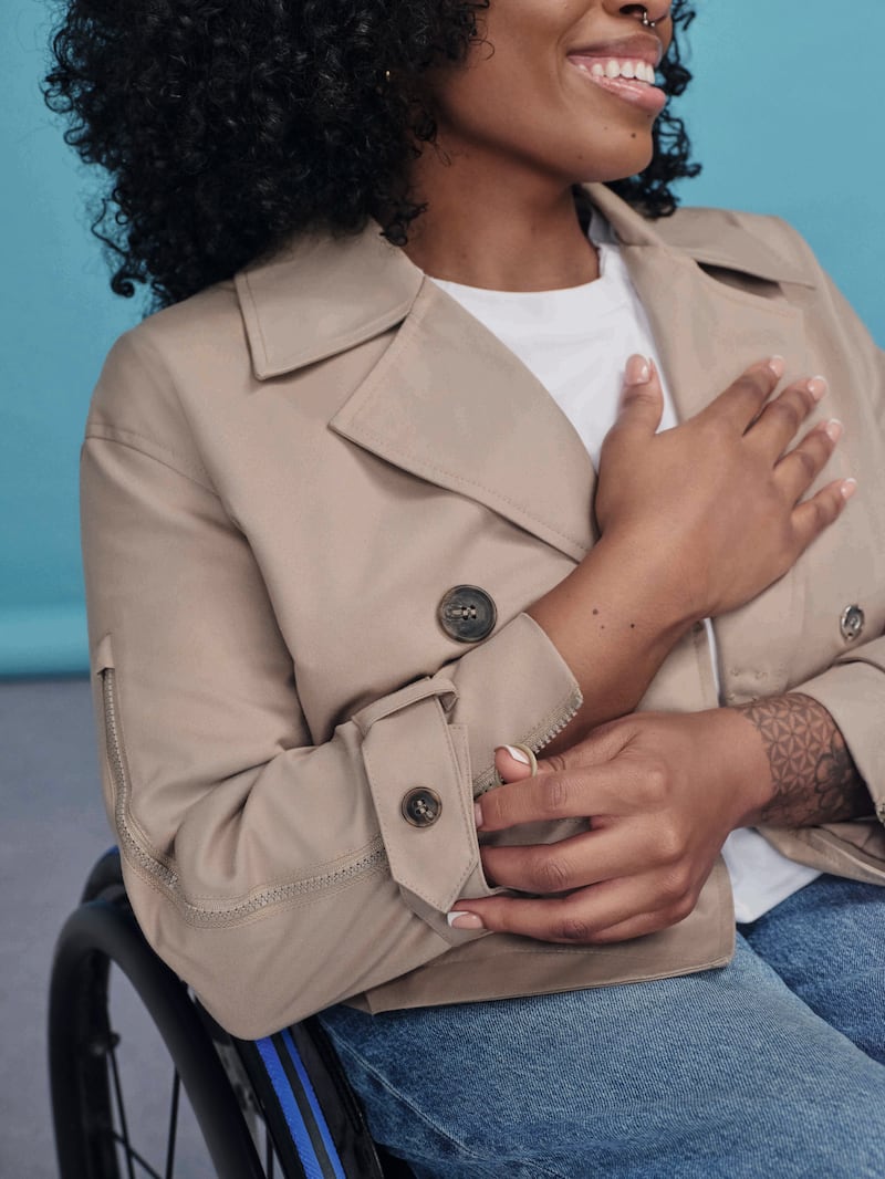 A cut-off zip-sleeve jacket from Primark's adaptive fashion range