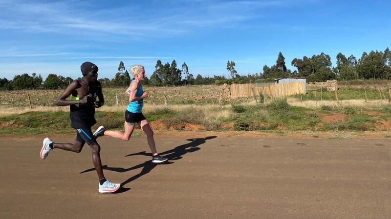 Aoife Cooke training at high altitude in Iten, Kenya