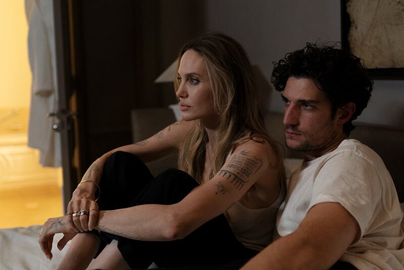 Couture: Angelina Jolie and Louis Garrel in Alice Winocour's film. Photograph: Carole Bethuel