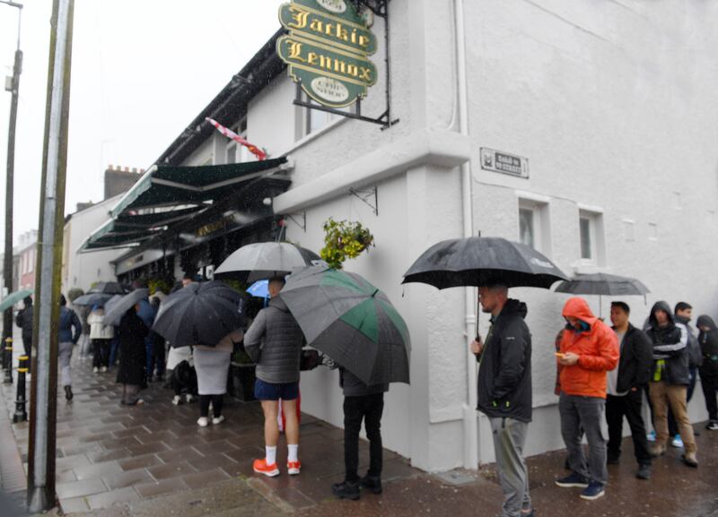 Provision 0401024
Queues outside Lennox's chip shop in Cork, which is closing on Sunday
Photograph: Michael Mac Sweeney/Provision