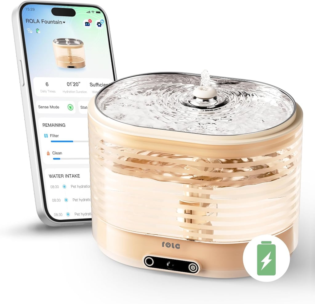 Enabot Rola smart pet water fountain. Globally, the pet tech market is expected to reach $20 billion by 2027