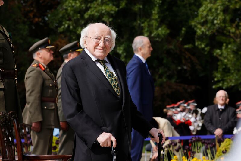 President Michael D Higgins leading the annual Arbour Hill ceremony to commemorate members of the 1916 Rising. Photograph: Alan Betson/ The Irish Times