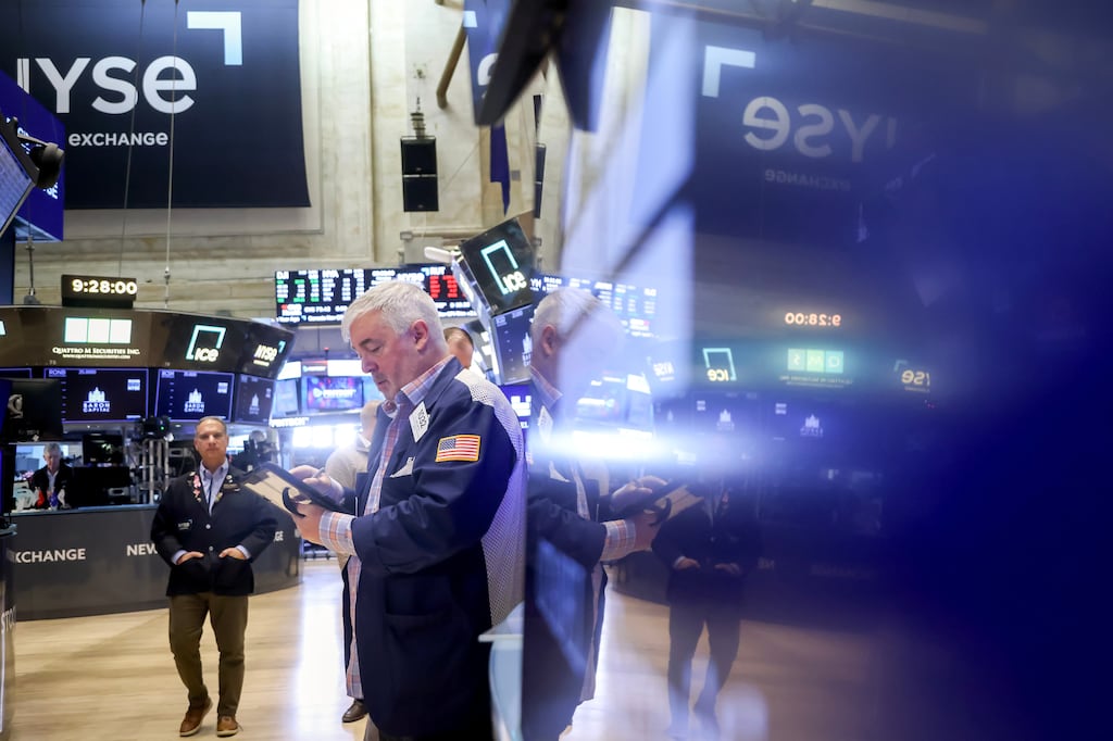Traders working on the floor of the New York Stock Exchange on December 15th. The last full trading week of 2025 started with stocks in the US falling and bonds rising as Wall Street geared up for key economic data that will help shape the Federal Reserve rate outlook. Photograph: Michael Nagle/Bloomberg
