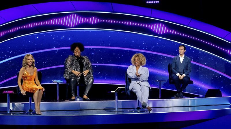 Amanda Holden, Alison Hammond, Fleur East and  Jimmy Carr on I Can See Your Voice. File photograph: Tom Dymond