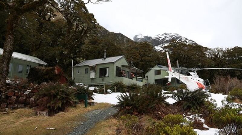 Lake McKenzie hut on the Routeburn track where Pizova took shelter. Photograph: NZ Police