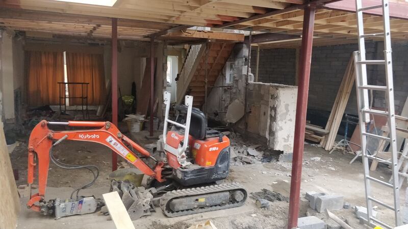 Construction work at the home of Killian and Maureen Byrne in  Rathfarnham, Dublin