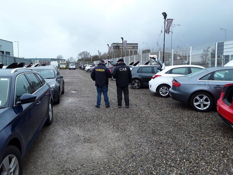 The Criminal Assets Bureau with the assistance of Garda teams conducting a search operation in March 2019. Photograph: Cab/Facebook