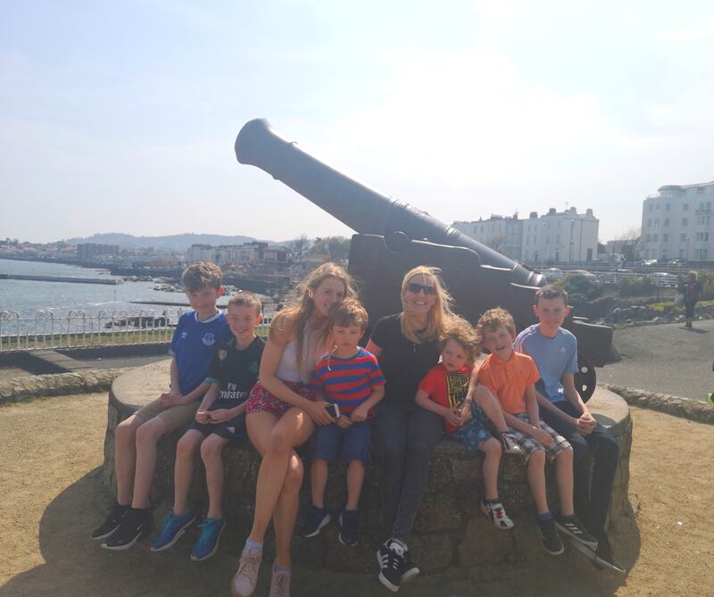 Jen Hogan and the children.