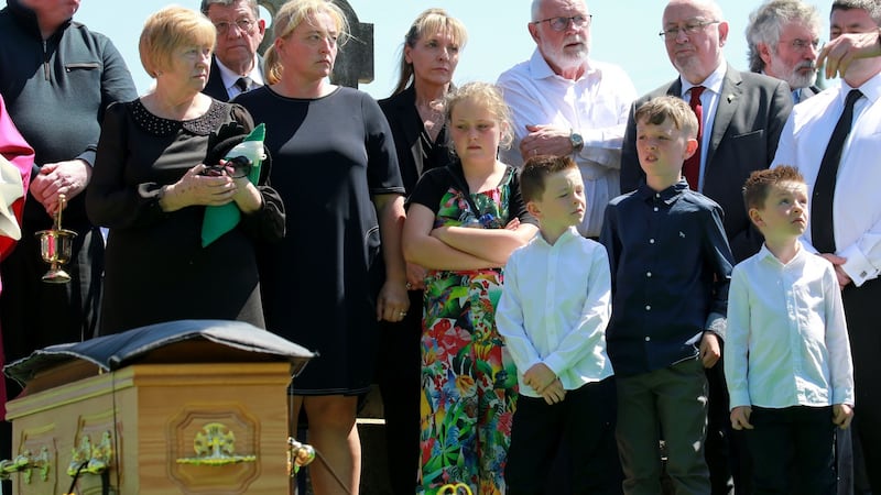 Marcella McKenna and her daughter Gráinne at the funeral Kevin McKenna. Photograph: Crispin Rodwell/The Irish Times