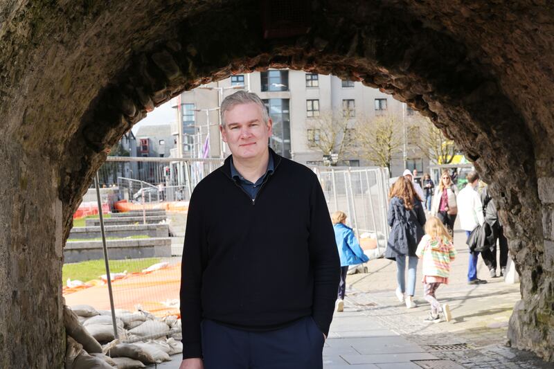 Fine Gael senator Seán Kyne near the Spanish Arch on the banks of the River Corrib in Galway city. Photograph: Alan Betson 

