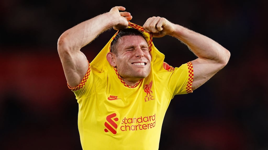 Liverpool’s James Milner after Tuesday night’s win at St Mary’s Stadium. Photograph: John Walton/PA