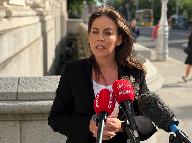 Health Minister Jennifer Carroll MacNeill speaks to the media outside Government Buildings in Dublin this week about the dispute with the Rotunda Hospital over the provision of private maternity care. Photograph: Grainne Ni Aodha/PA