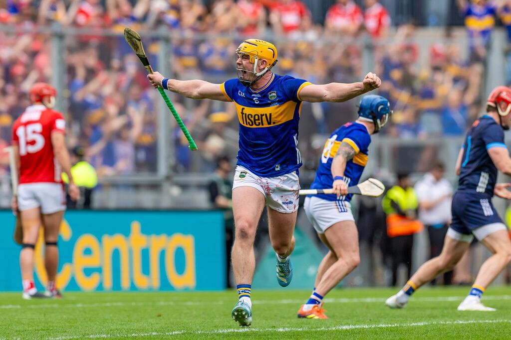 Tipperary captain Ronan Maher celebrates after the final whistle in the All-Ireland final against Cork. Photograph: Morgan Treacy/Inpho
