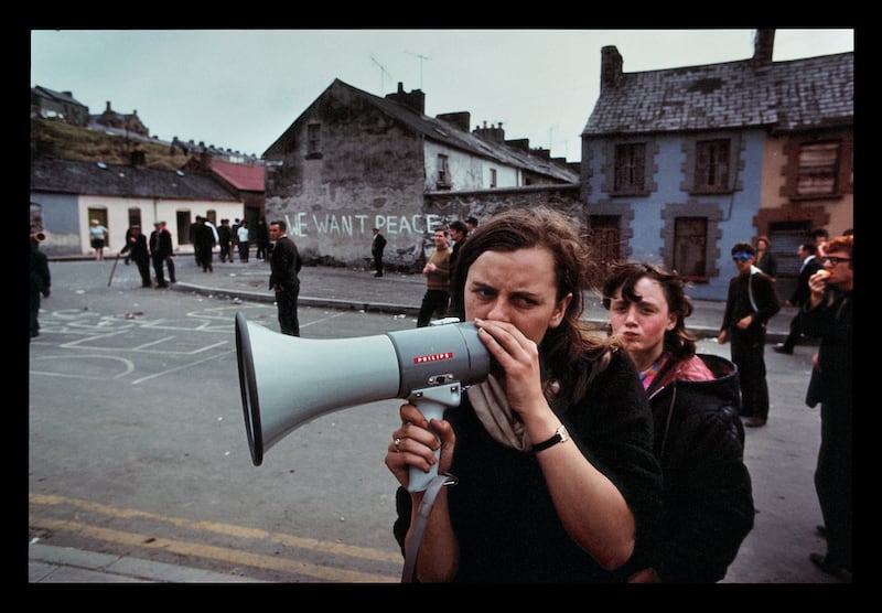 The Battle of the Bogside from the Gilles Caron exhibition at the Park Hotel Kenmare, Co Kerry. Photograph: Gilles Caron.