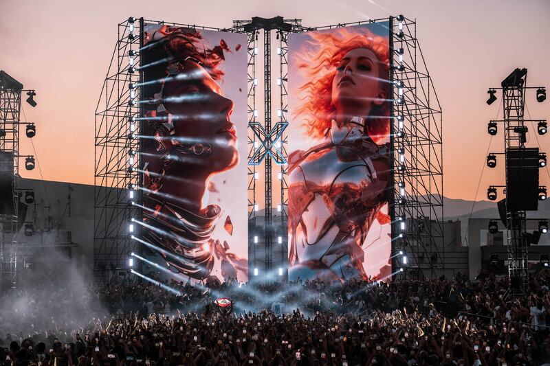 A photograph by Raghed Waked of the Seaside Arena during a showcase for Swiss DJ duo Adriatique. 