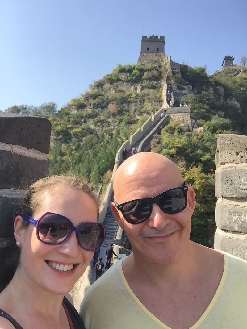 Conor Pope and Sonia Harris at the Great Wall of China
