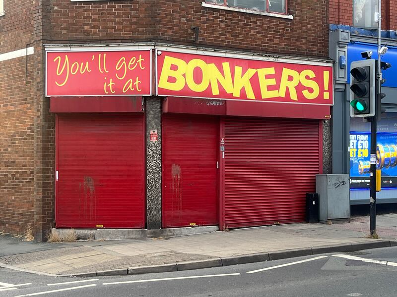 Bonkers - yet another shuttered retail outlet in Hindley. Photograph: Mark Paul