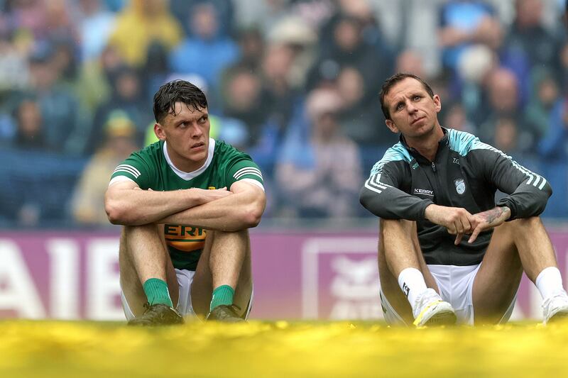Kerry's David Clifford sits dejected after the All-Ireland final against Dublin this summer. Photograph: Inpho