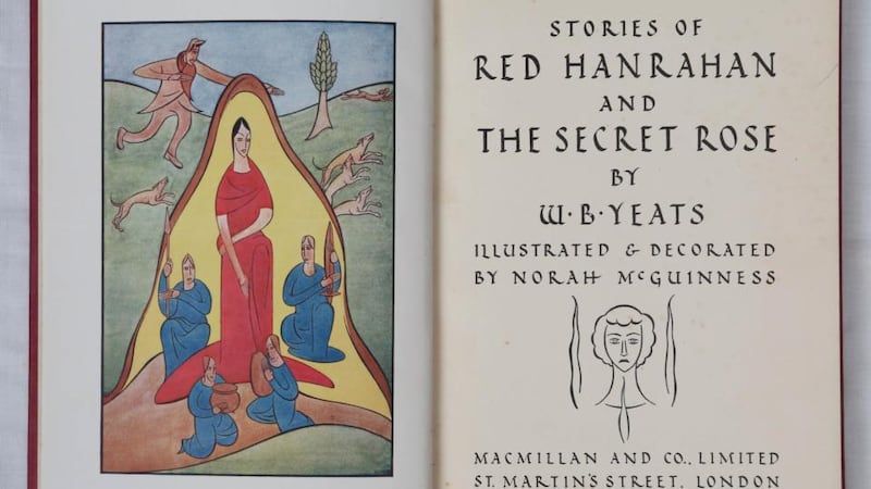 Red Hanrahan and The Secret Rose by WB Yeats illustrated by Norah McGuinness, first edition from 1927 (€325)