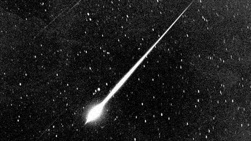 A bright Leonid fireball in  1966, above Wrightwood, California. Photograph: Nasa/Getty Images