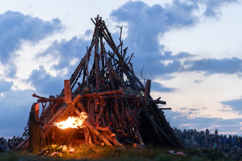 The fire is lit 