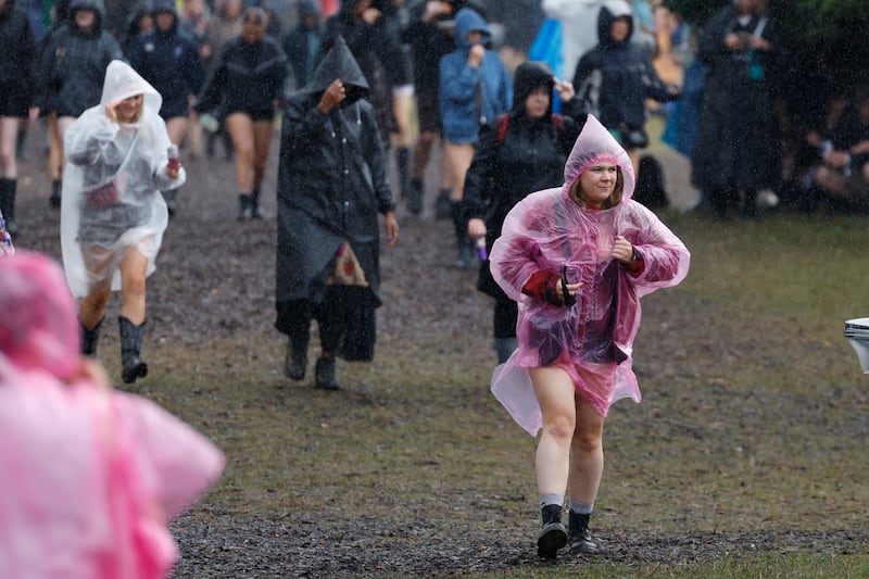 Rain cagools and jackets et Electric Picnic 2026. Photograph: Nick Bradshaw / The Irish Times