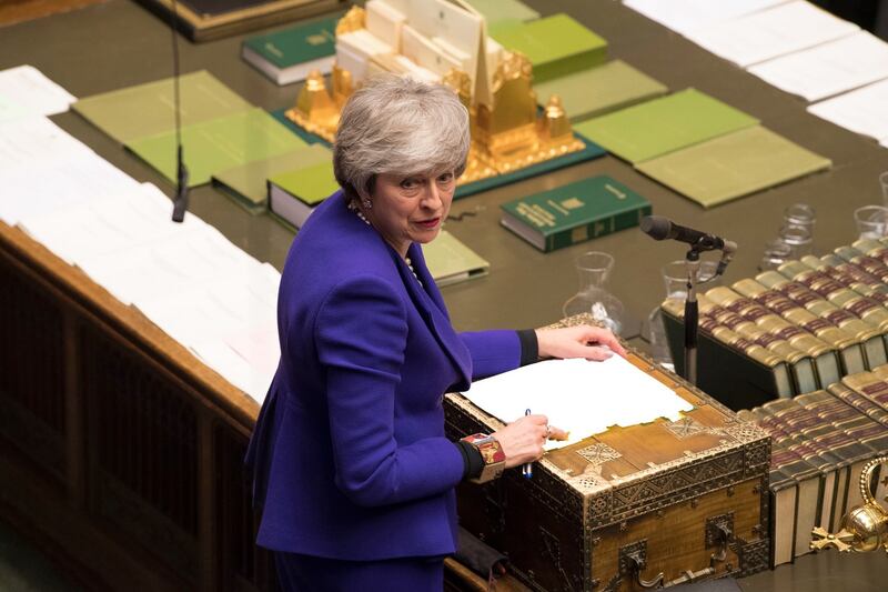UK prime minister Theresa May during Prime Minister’s Questions in the House of Commons, London on January 30th Photograph: Mark Duffy/PA Wire