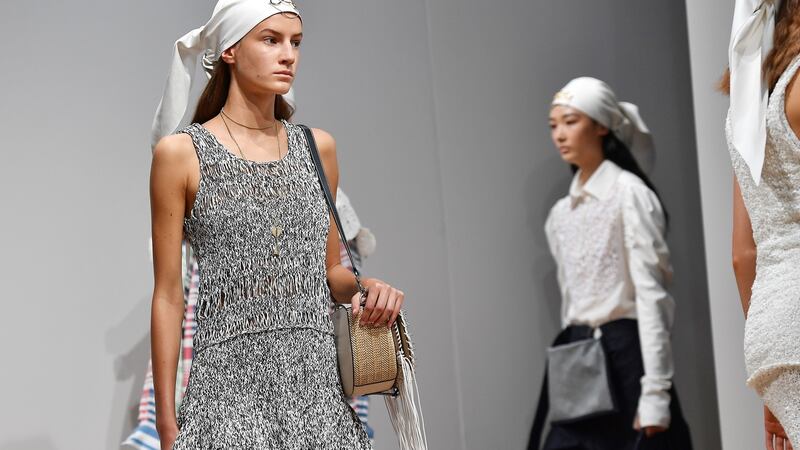 Models walk the runway at the JW Anderson show during London Fashion Week. Photograph: Jeff Spicer/Getty Images for JW Anderson.