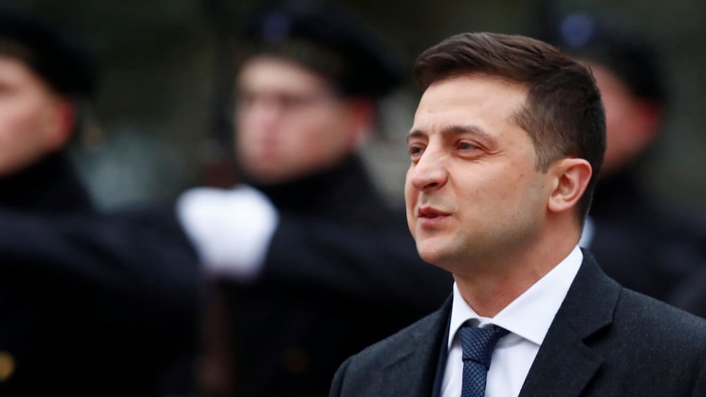 Ukraine’s president, Volodymyr Zelenskiy. Photograph: Ints Kalnins/Reuters