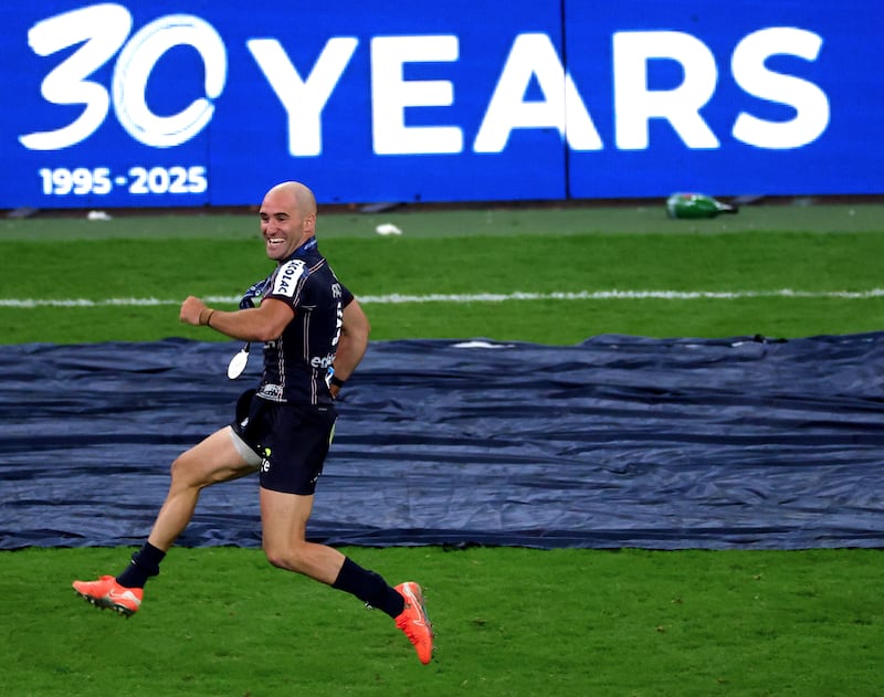 Union Bordeaux Bègles' Maxime Lucu celebrates. Photograph: James Crombie/Inpho