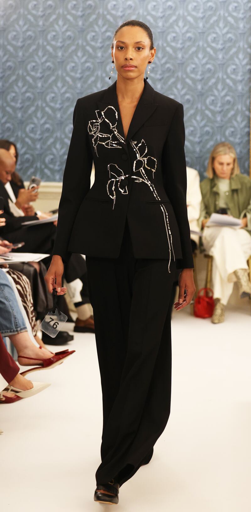 Single-breasted blazer, €2,895, and double-waisted wide-leg trousers, €1,155, both Erdem