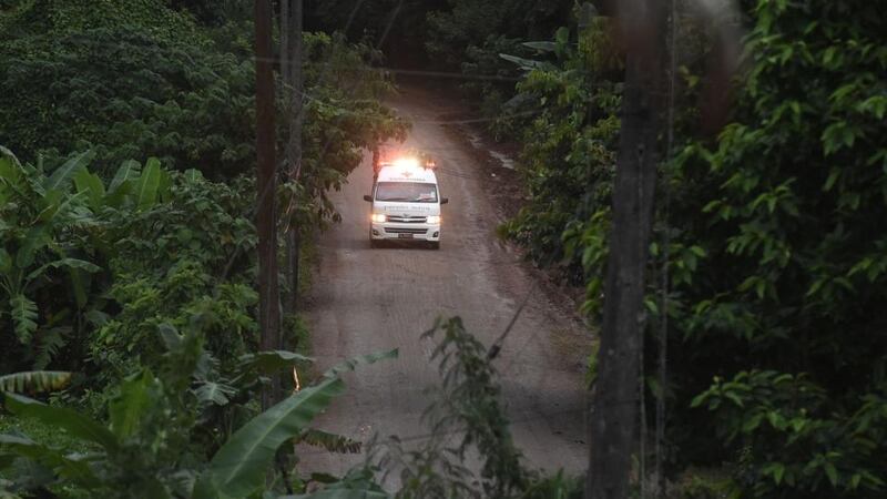 Thai cave rescue: an ambulance on its way to hospital during the mission. Photograph: Lillian Suwanrumpha/AFP/Getty