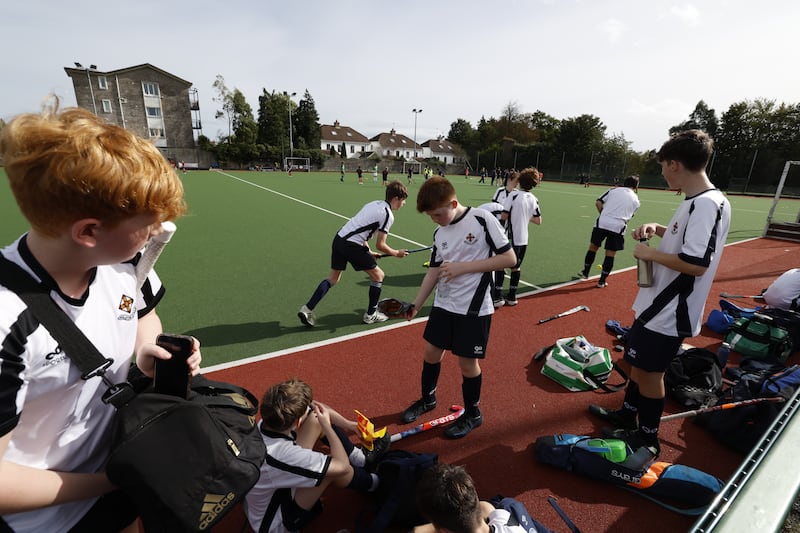 Villiers School students using the astro pitch. Photograph: Nick Bradshaw/The Irish Times