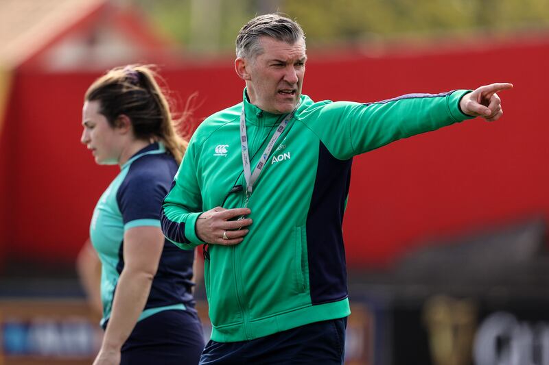 Ireland head coach Greg McWilliams during the captain's run at Musgrave Park in Friday. Photograph: Ben Brady/Inpho