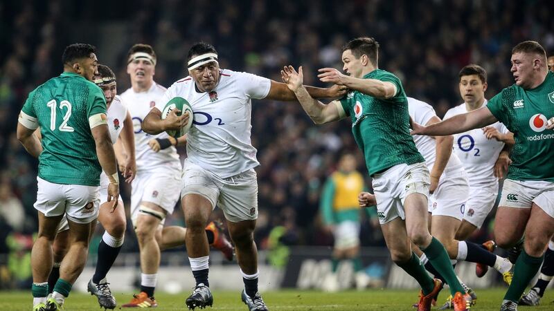 Mako Vunipola carries during England’s win over Ireland in Dublin. Photograph: Gary Carr/Inpho