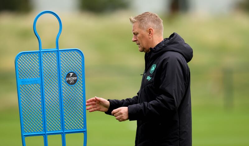 Ireland manager Heimir Hallgrímsson at squad training on Friday. Photograph: Ryan Byrne/INPHO