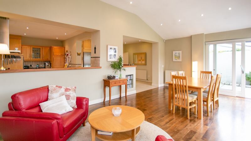 The kitchen/living/dining area at 47 Glenabbey Road, Mount Merrion, Co Dublin